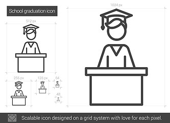 Image showing School graduation line icon.