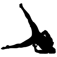 Image showing Black Silhouettes breakdancer on a white background