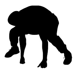 Image showing Black Silhouettes breakdancer on a white background