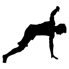 Image showing Black Silhouettes breakdancer on a white background