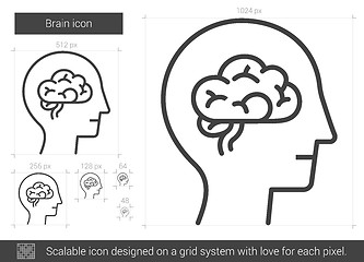 Image showing Brain line icon.