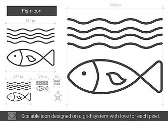 Image showing Fish line icon.