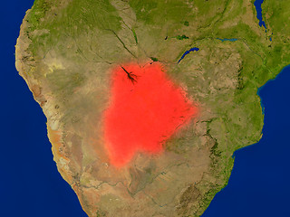 Image showing Botswana from space in red