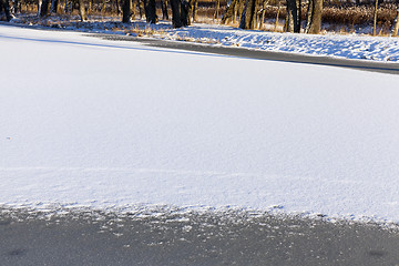 Image showing Lake covered with snow