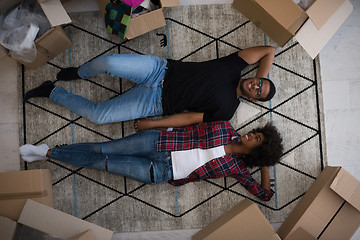 Image showing Top view of attractive young African American couple