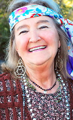 Image showing Hippie female senior.