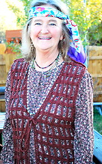 Image showing Hippie female senior.