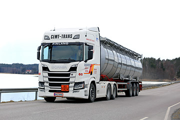 Image showing Next Generation Scania Tank Truck on Brigde