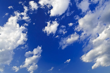 Image showing Blue sky with white clouds