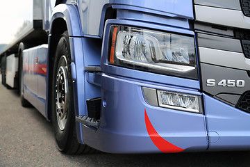 Image showing Detail of Scania S450 Truck Headlight