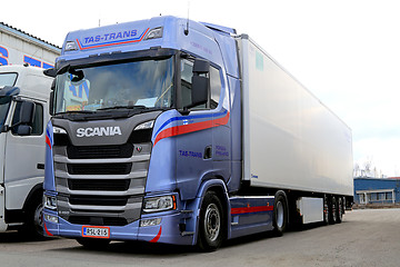 Image showing Blue Next Generation Scania S450 Semi Trailer Parked
