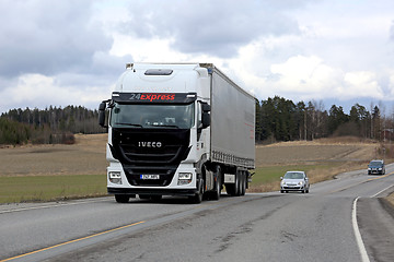 Image showing White Iveco Semi Truck Express Transport