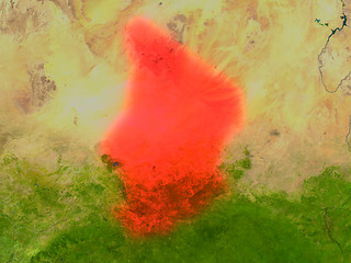 Image showing Chad from space in red