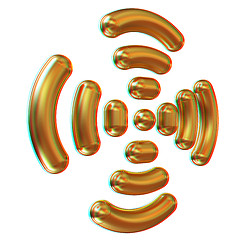 Image showing Radio Frequency Identification symbol. 3d illustration. Anaglyph