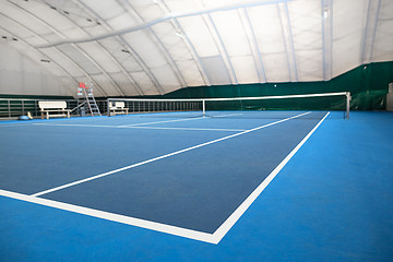 Image showing The abstract indoor tennis court