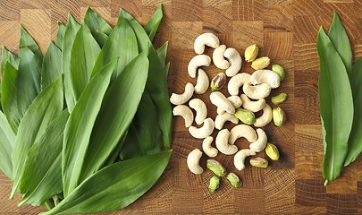 Image showing Nuts and ramsons.