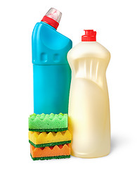 Image showing Detergent and sponges