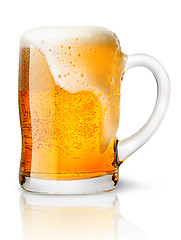 Image showing Frosty glass of light beer set