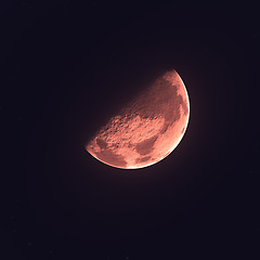 Image showing red moon rising
