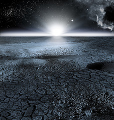 Image showing View of Moon Landscape, or Lunar Landscape