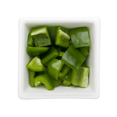 Image showing Diced green bell pepper