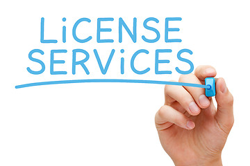 Image showing License Services Blue Marker