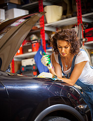 Image showing woman car mechanic in a garage