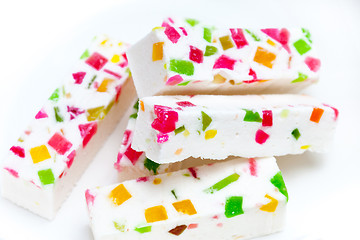 Image showing marshmallow sticks with fruit pieces