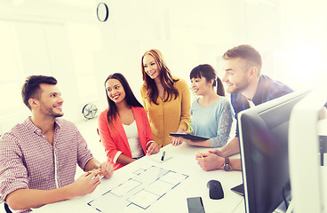 Image showing happy creative team or students working at office