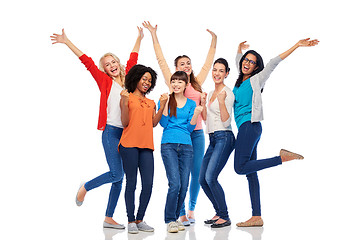 Image showing international group of happy smiling women