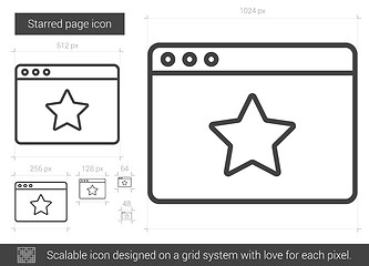 Image showing Starred page line icon.