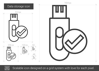 Image showing Data storage line icon.