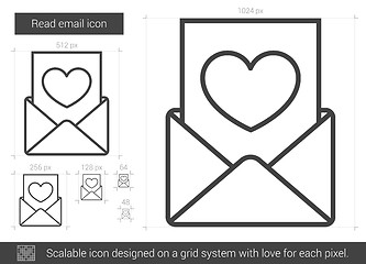 Image showing Read email line icon.