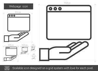 Image showing Webpage line icon.