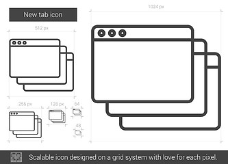 Image showing New tab line icon.