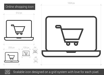 Image showing Online shopping line icon.