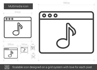 Image showing Multimedia line icon.