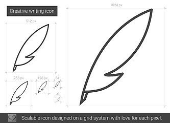 Image showing Creative writing line icon.