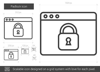 Image showing Padlock line icon.