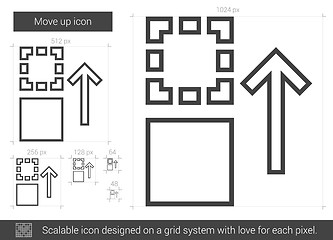 Image showing Move up line icon.