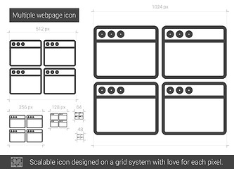 Image showing Multiple webpage line icon.