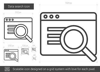 Image showing Data search line icon.