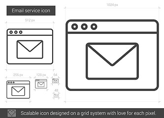 Image showing Email service line icon.