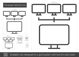 Image showing Computer network line icon.