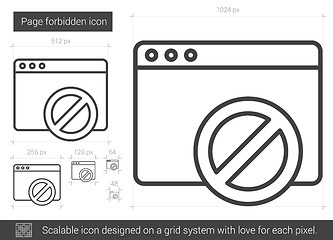 Image showing Page forbidden line icon.