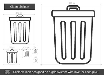 Image showing Clean bin line icon.