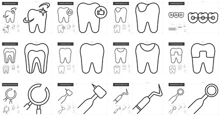 Image showing Stomatology line icon set.