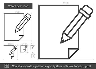 Image showing Create post line icon.