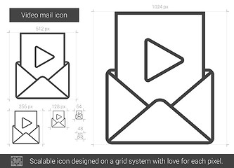 Image showing Video mail line icon.