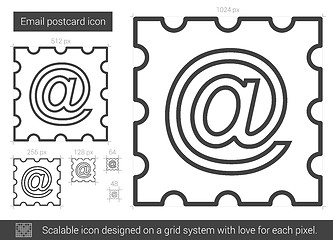 Image showing Email postcard line icon.